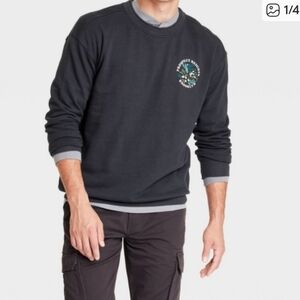 Men's Black Crewneck Sweater BROOKLYN